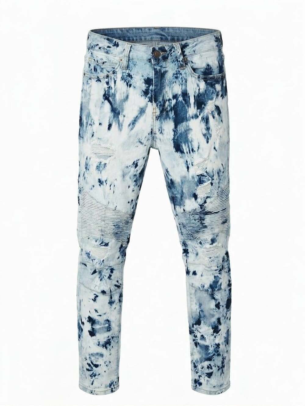Rue21 Skinny Supreme Flex Jeans Size 30x32 Blue White Acid Wash Distressed
